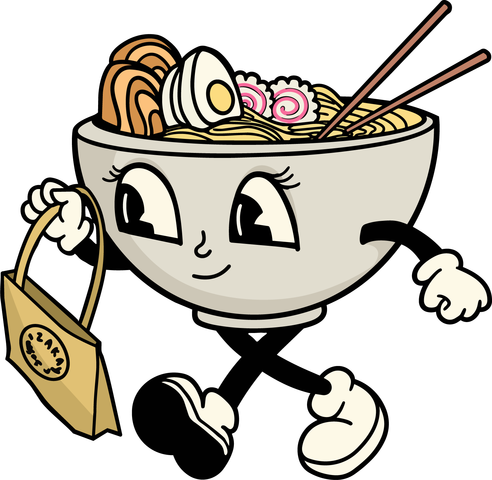 Personagem de ramen da identidade Smorgasburg